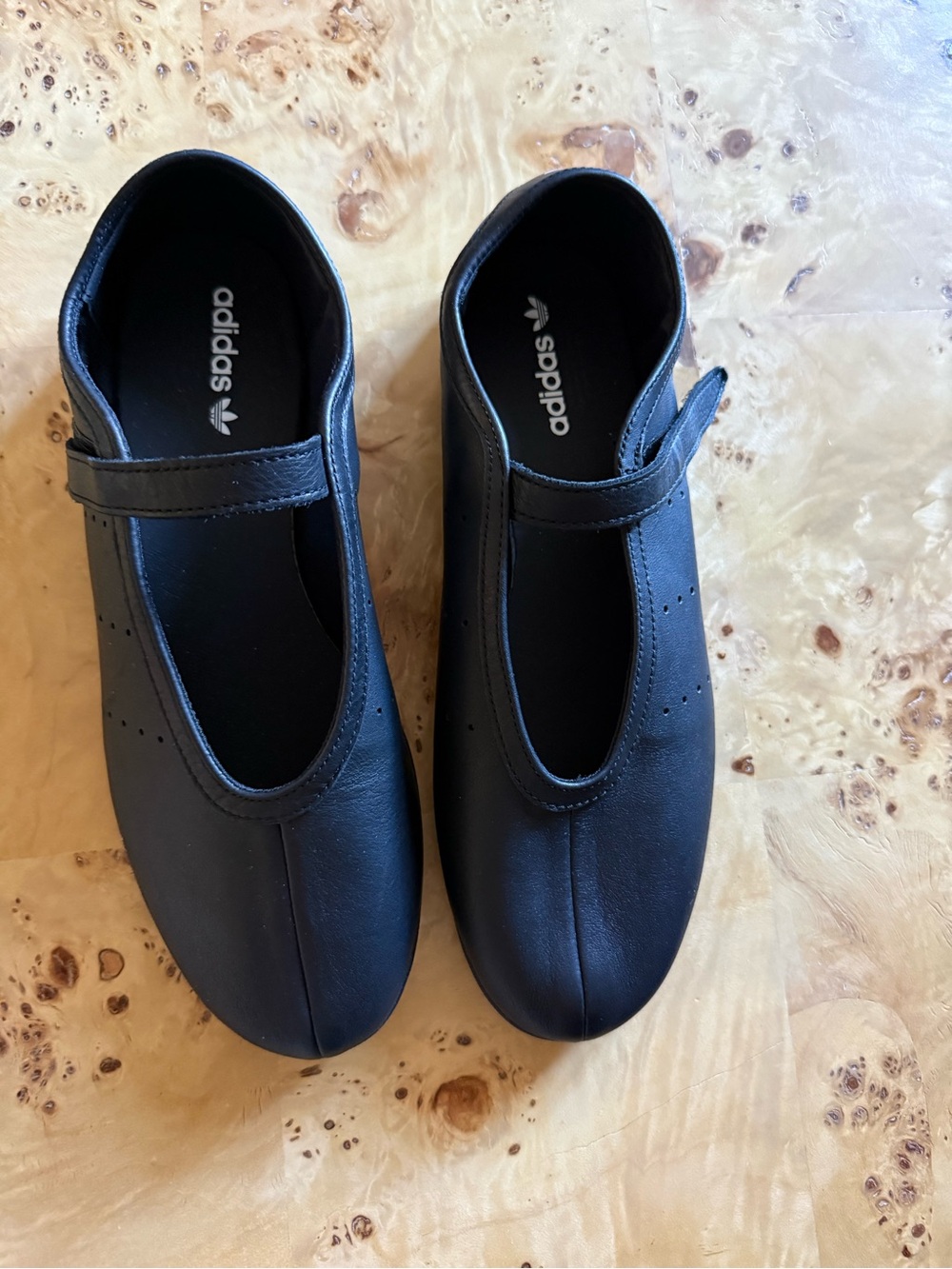 adidas Stan Smith Black Mary Jane Leather Flats with Strap